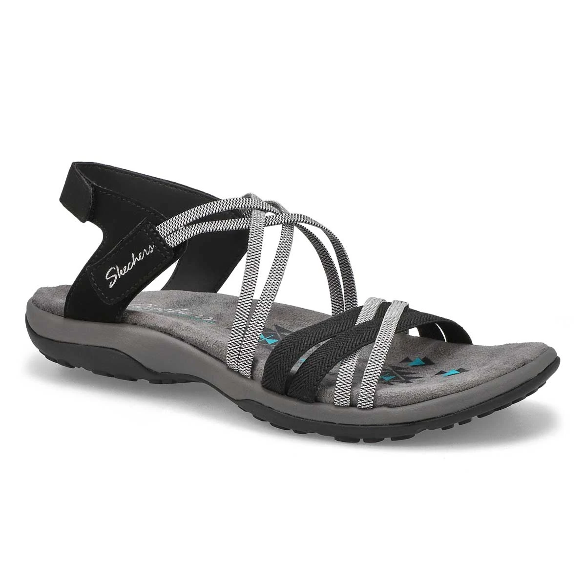 Skechers Women's Reggae Slim Sandal - Black/B - Image 2