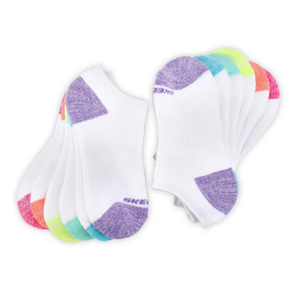 Skechers Girls' No Show Full Terry Sock - 6 P - Image 2