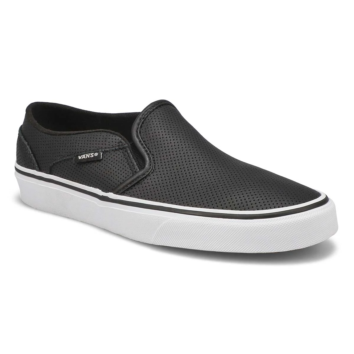 Vans Women's Asher Leather Sneaker - Black